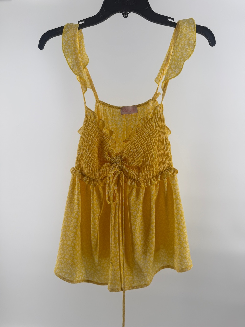 Pink Lily Yellow Floral Tank Top - Picture 3 of 11